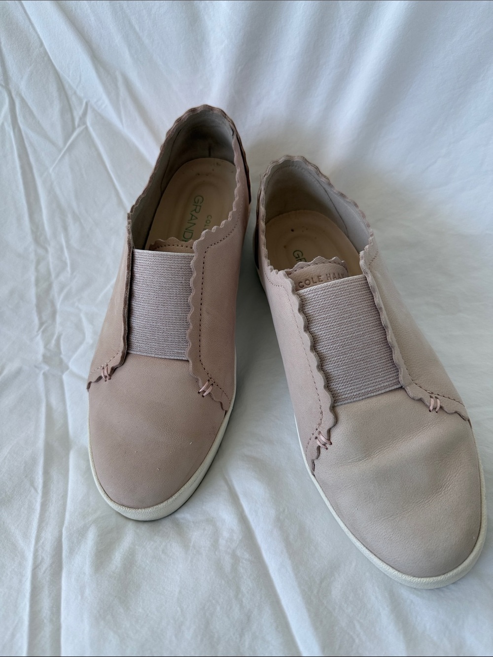 Cole Haan Women's Pale Pink Scalloped Slip-On Sneakers